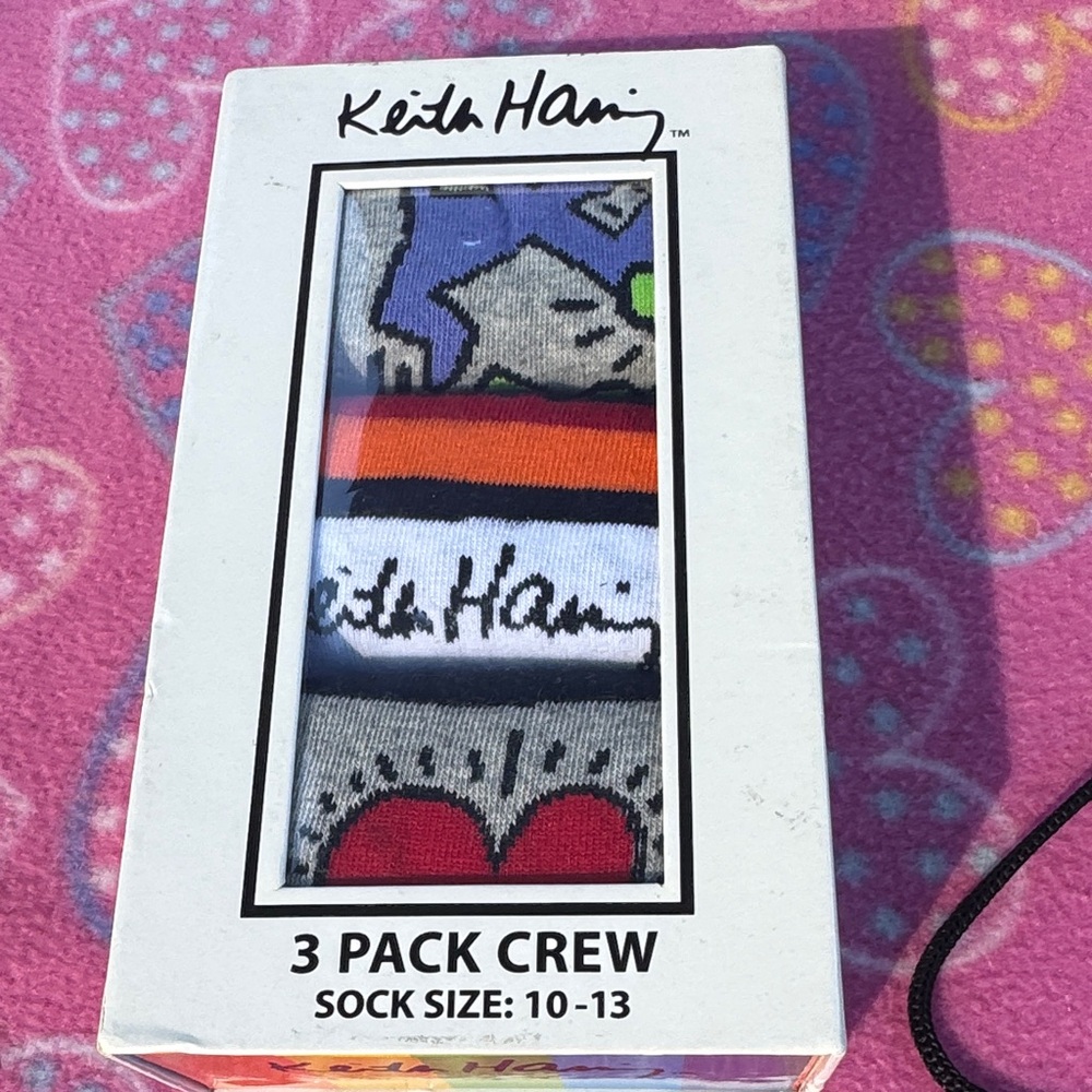 Keith Haring Men's Colorful Crew Socks - 3 Pack - Picture 2 of 3